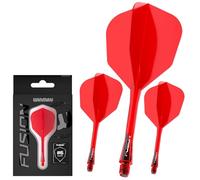 WINMAU Dardos Fusion Sistema Integrado de Vuelo y Eje - No.6 Forma y diseño - Rojo, Longitud Corta