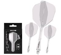 WINMAU Dardos Fusion Sistema Integrado de Vuelo y Eje - No.6 Forma y diseño - Transparente, Longitud Media