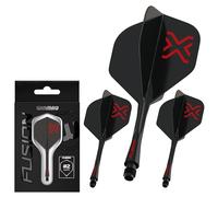 WINMAU Darts Blade X Fusion Integrated Flight & Shaft System - No.2 Shape & Design - Color negro, longitud corta