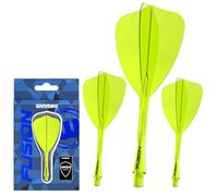 WINMAU Darts Fusion - Sistema integrado de vuelo y caña - Arrow forma y diseño - Color amarillo, longitud corta