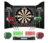 Winmau Darts - Masters Pro Premium Juego de Tablero de Dardos con cerdas: y Juego de gabinete: Incluye Tablero de Dardos, gabinete, Dardos, Plumas, Varillas y Tira Oche
