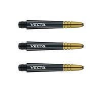 WINMAU Eje de dardo - Vecta Policarbonato Tallos de Dardos - 1 Juego por Paquete (3 Dardos Varillas en Total) - Accesorios de Dardos Profesionales - Negro y Dorado Ejes intermedios