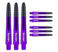 WINMAU Eje de dardo - Vecta Policarbonato Tallos de Dardos - 1 Juego por Paquete (3 Dardos Varillas en Total) - Accesorios de Dardos Profesionales - Morado y Negro Cañas Medianas