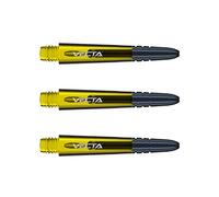 WINMAU Eje de dardo - Vecta Policarbonato Tallos de Dardos - 1 Juego por Paquete (3 Dardos Varillas en Total) - Accesorios de Dardos Profesionales - Amarillo y Negro Varillas Cortas
