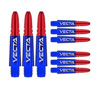 WINMAU Eje de dardo - Vecta Policarbonato Tallos de Dardos - 1 Juego por Paquete (3 Dardos Varillas en Total) - Accesorios de Dardos Profesionales - Azul y Rojo Varillas Cortas