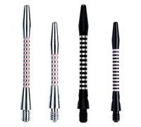 WINMAU Ejes de dardos de aluminio negro, rosa y plateado (tallos) en corto y mediano - 4 juegos por paquete