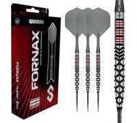 WINMAU Fornax Dardos profesionales 90% tungsteno, barriles paralelos y cónicos negros/rojos, punto de conmutación, 2 puntas, cañas cortas y plumas, dardos de 21/22/23/24 g