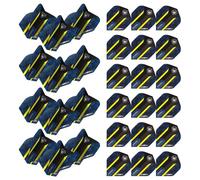 WINMAU Prism Alpha Blue & Yellow Hexagon - Plumas para dardos extra gruesas, 10 juegos por paquete (30 plumas de dardos en total)