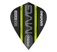 WINMAU Prism Alpha Michael van Gerwen MvG - Plumas para dardos con forma de cometa negra y verde, 1 juego por paquete (3 plumas en total)
