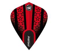 WINMAU Prism Alpha - Plumas para dardos (3 unidades), diseño de estrellas, color rojo y negro