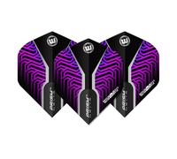 WINMAU Prism Delta Kairos - Plumas de dardos extra gruesas de 100 micras, 1 juego por paquete (3 dardos en total), accesorios profesionales para dardos - Negro y morado