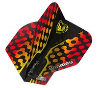WINMAU Prism Zeta Negro, Amarillo & Rojo Plumas de Dardos Extra Gruesas - 1 Juego por Paquete (3 vuelos en Total)