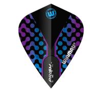 WINMAU Prism Zeta - Plumas para dardos en forma de cometa azul, negro y morado, 1 juego por paquete (3 plumas en total)