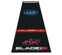 WINMAU Pro Zone Precision PVC Tapete de Dardos con línea Oche de Dardos en Relieve integrada - Longitud Total - Diseño Negro Elegante - Accesorios Profesionales para Dardos