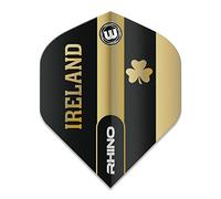 WINMAU Rhino Irlanda Negro y Oro Vuelos Dart - 1 Juego por Paquete (3 vuelos en Total)