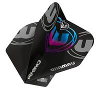WINMAU Rhino Negro, Gris & Azul Logotipo de W Plumas de Dardos Extra Gruesas - 1 Juego por Paquete (3 vuelos en Total)