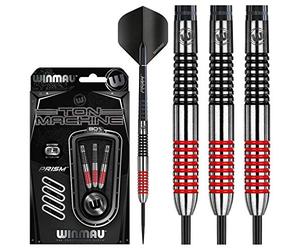 WINMAU Ton Machine Set de Dardos de Punta de Acero de Tungsteno 22 Gramos con Prism Alpha Vuelos and Prism Force Ejes (Tallos)