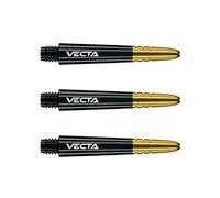 WINMAU Vecta Negra con Oro Corto Tallos de dardo (Shafts) - 1 Juego por Paquete (3 Ejes en Total)