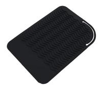 WinmetEuro Almohadilla para plancha de pelo plegable, cubierta de silicona resistente al calor, Waver para peluquerías para peluquerías, uso doméstico (negro)