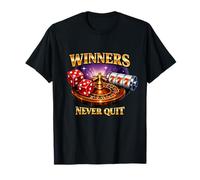 Winners Never Quit Gambling Funny Meme Gamble Humor Novedad Camiseta