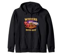 Winners Never Quit Gambling Funny Meme Gamble Humor Novedad Sudadera con Capucha