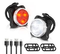 Winnertop Luz de Bicicleta, Luces Bicicleta USB Recargable, Luz Delantera y Trasera IPX5 Impermeable con 4 Modos de Iluminación para MTB Protección para Ciclismo