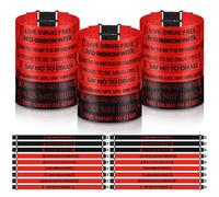WinnerWhy 45 pulseras de concienciación de la semana de cinta roja a granel para decir no a las drogas, cinta roja para la semana de la amistad, pulseras unisex de poliéster para eventos antidrogas