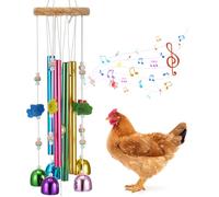 WinnerWhy Juguetes masticables de pollo para gallinero, multicolor, carillón de viento, juguetes de enriquecimiento, arte de pollo, decoración colgante para pollo, pájaro, loro, periquito, periquito,