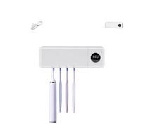 Winnes Desinfectante para Cepillos De Dientes con UV Soporte para cepillos de Dientes montado en la Pared, esterilización Dual de 1200 mAh con Pantalla Digital y Carga USB