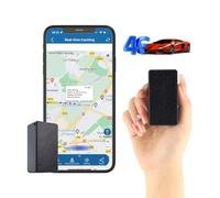 Winnes Rastreador GPS Mini 4G Rastreador GPS portátil No se requiere suscripción con alerta de geovalla y aplicación gratuita Transmisor GPS Seguimiento magnético en tiempo real Maleta para niños Prot