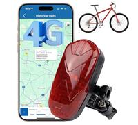 Winnes Rastreador GPS para Bicicleta 4G, luz Oculta para Bicicleta, rastreador GPS sin suscripción con SOS, 1800 mAh, 1800 días, rutas históricas, reproducción, Geo-Fence iOS, Android, SMS/App/Web