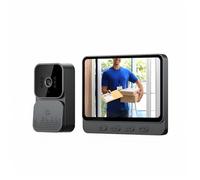 Winnes Timbre inalámbrico con cámara 1080P Videoportero inalámbrico con Pantalla IPS de 4.3 no WiFi sin suscripción requerida Volumen Muy Fuerte intercomunicador Audio bidireccional función de visión