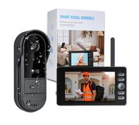 Winnes Video Impermeable Campane IP65, videoportero con una Pantalla IPS de 1080p 4.3 '', intercomunicador inalámbrico Exterior, 1800mAh Pell Digital con cámara Ultra Gran Angular, sin WiFi o App