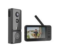 Winnes Videoportero inalámbrico, cámara inalámbrica Exterior Impermeable IP68, Sensor de Movimiento PIR, Lente Gran Angular de 170°, función de visión Nocturna, comunicación de Voz bidireccional.