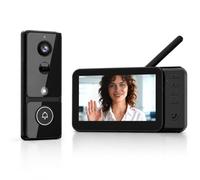 Winnes Videoportero inalámbrico, Pantalla de 4,3 Pulgadas, Sensor de Movimiento PIR, Resistente al Agua para Exteriores, videoportero de 2,4 GHz, visión Nocturna de 170°, batería de 4000 mAh.