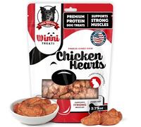Winni Treats Corazones de pollo liofilizados para perros, golosinas ricas en proteínas, sin conservantes e ingredientes limitados, golosinas crudas para mascotas de un solo ingrediente, bolsa de 10
