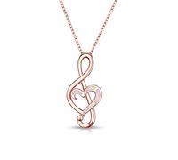 WINNICACA Collares con colgante de ópalo y notas musicales de plata de ley para amantes de la danza, regalos para mujer, 18 inches, Metal, Ópalo triplete