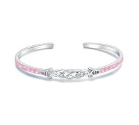 WINNICACA Pulsera para mujer de plata de ley con ópalo de fuego, ajustable, con nudo celta irlandés, regalo de cumpleaños para mujer, One Size, Metal, Ópalo triplete