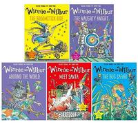 Winnie and Wilbur 5 Picture Books Collection Set With Audio CD's (Winnie and Wilbur: The Broomstick Ride, Meet Santa, The Naughty Knight, The Bug Safari & Around the World)