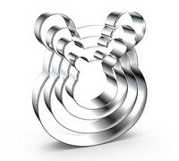 Winnie the Pooh Bear - Juego de cortadores de galletas (tamaño grande, pequeño, 5 pulgadas, 4 pulgadas, 3 pulgadas, 2 pulgadas), 4 piezas, acero inoxidable