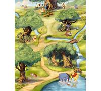 Winnie The Pooh Bebé Dormitorio Pintado 254x184 CM Disney Bosque Verde Mural