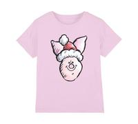 Winnie The Pooh Disney Piglet Santa Hat Kids T Shirt, Pink Camisa Unisex niños (Pack de 1)