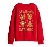 Winnie The Pooh Disney Seasons Eating Cookies Kids Sweatshirt, Red Sudadera, Rosso, 7-8 años Unisex niños