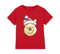 Winnie The Pooh Disney Winnie The Pooh Santa Hat Kids T Shirt, Red Camisa Unisex niños (Pack de 1)