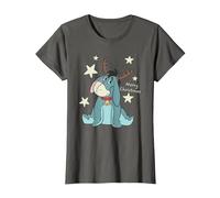 Winnie The Pooh Eeyore Merry Navidad Camiseta, Mujer, Asfalto, S