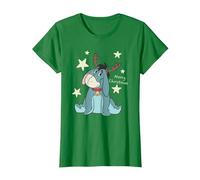 Winnie The Pooh Eeyore Merry Navidad Camiseta, Mujer, Verde Kelly, XS