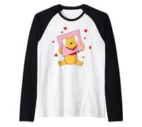 Winnie The Pooh Heart Paper Valentine Camiseta Manga Raglan