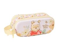 WINNIE THE POOH - Portatodo Doble 3D, Estuche Infantil, Estuche Niño, Ideal para Niños en Edad Escolar, Cómodo y Versátil, Calidad y Resistencia, 21x6x8 cm