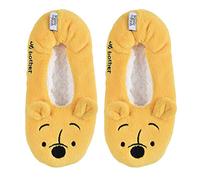 Winnie the Pooh Women's 1-Pack Plush Footlet, Yellow, 9/11