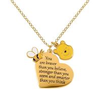 Winnie the Pooh You Are Braver Than You Believe Mujer Collar Dorado Latón